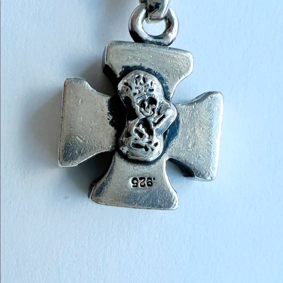 Cross pendant hand cast in sterling silver 926 - Picture 2 of 11